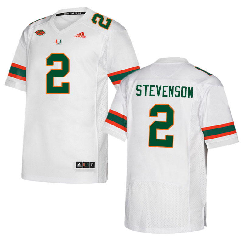 Men #2 Tyrique Stevenson Miami Hurricanes College Football Jerseys Sale-White